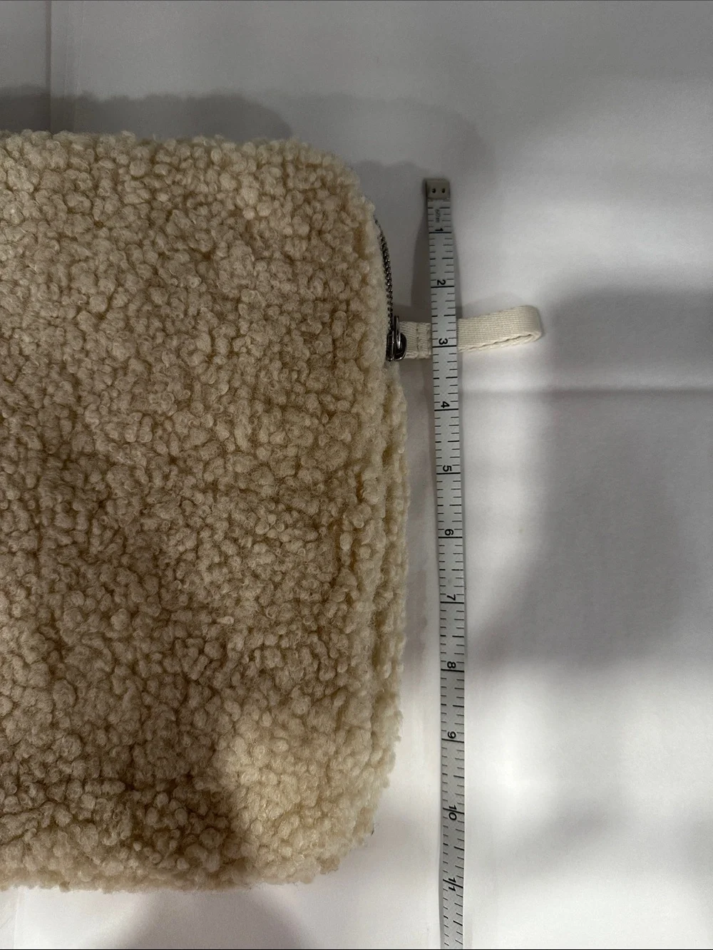 Plush Shearling Zip Sherpa Computer Tablet Case Pouch- Cream (laptop bag)